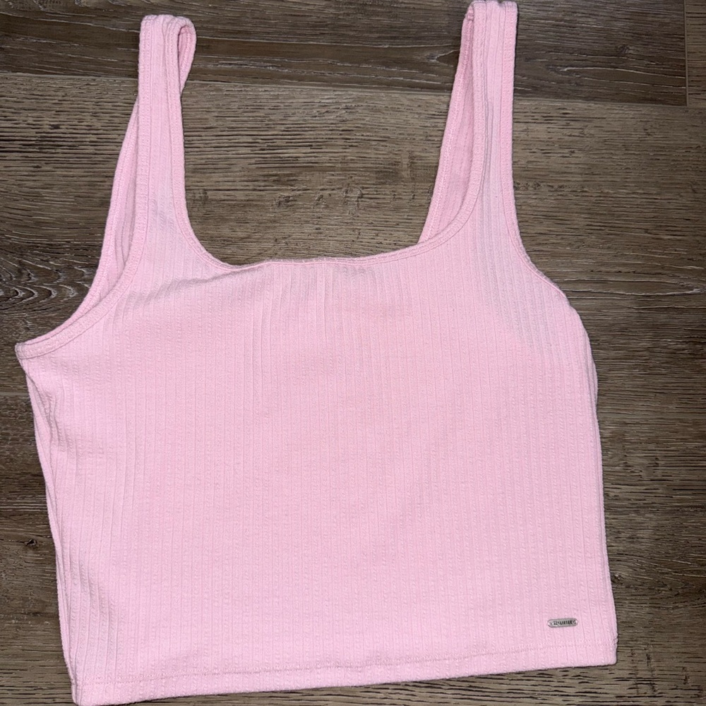 Hollister Light Pink Ribbed Crop Top